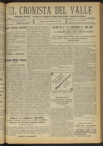 'El Cronista del Valle' - Época 1ª Año XI Número 554 - 1920 octubre 16