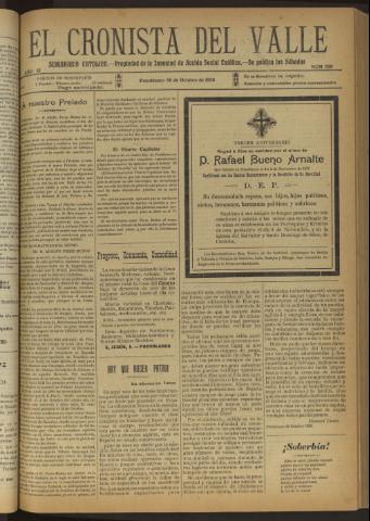 'El Cronista del Valle' - Época 1ª Año XI Número 556 - 1920 octubre 30