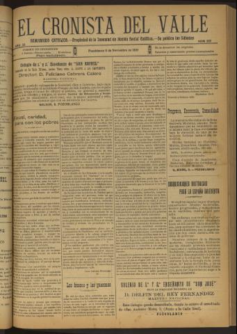 'El Cronista del Valle' - Época 1ª Año XI Número 557 - 1920 noviembre 06
