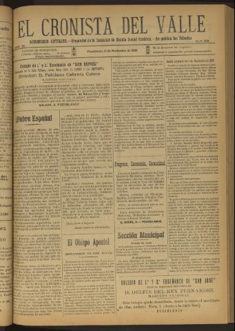 'El Cronista del Valle' - Época 1ª Año XI Número 558 - 1920 noviembre 13