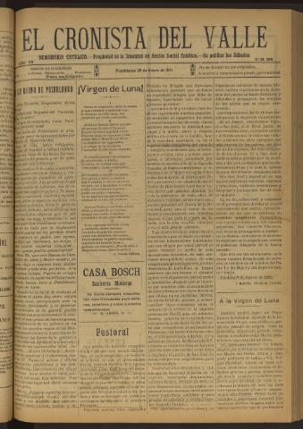 'El Cronista del Valle' - Época 1ª Año XII Número 568 - 1921 enero 29
