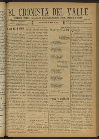 'El Cronista del Valle' - Época 1ª Año XII Número 574 - 1921 marzo 12