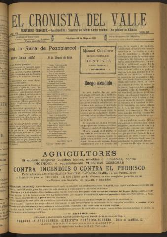 'El Cronista del Valle' - Época 1ª Año XII Número 583 - 1921 mayo 14