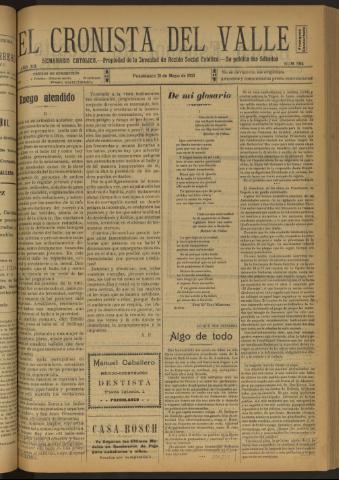 'El Cronista del Valle' - Época 1ª Año XII Número 584 - 1921 mayo 21