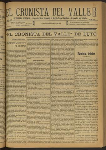 'El Cronista del Valle' - Época 1ª Año XII Número 585 - 1921 mayo 28
