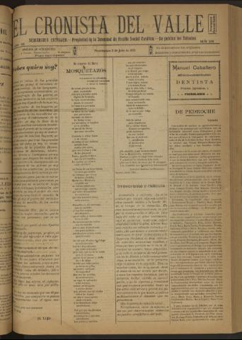 'El Cronista del Valle' - Época 1ª Año XII Número 590 - 1921 julio 02
