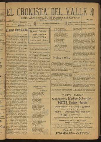 'El Cronista del Valle' - Época 1ª Año XIV Número 670 - 1923 enero 13