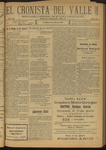 'El Cronista del Valle' - Época 1ª Año XIV Número 680 - 1923 marzo 24