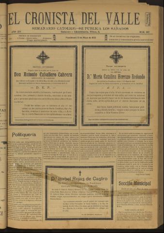 'El Cronista del Valle' - Época 1ª Año XIV Número 687 - 1923 mayo 12