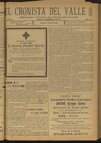 'El Cronista del Valle' - Época 1ª Año XIV Número 690 - 1923 junio 02