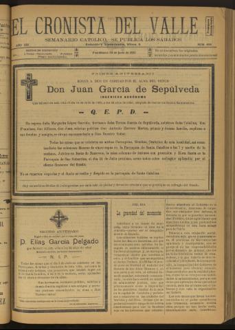 'El Cronista del Valle' - Época 1ª Año XIV Número 694 - 1923 junio 30