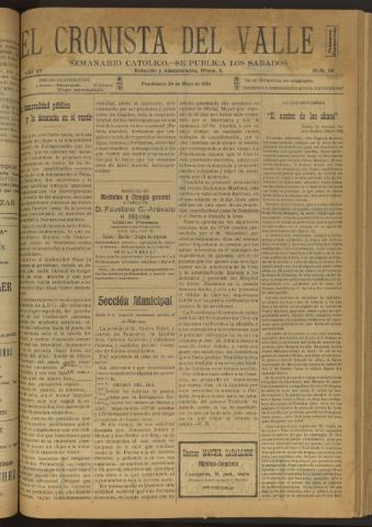 'El Cronista del Valle' - Época 1ª Año XV Número 741 - 1924 mayo 24