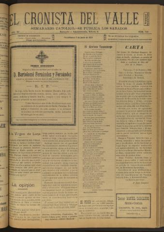'El Cronista del Valle' - Época 1ª Año XV Número 743 - 1924 junio 07