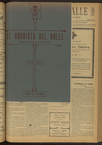 'El Cronista del Valle' - Época 1ª Año XV Número extra - 1924 septiembre 20