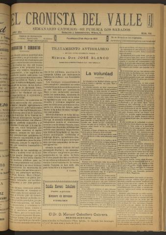 'El Cronista del Valle' - Época 1ª Año XVI Número 793 - 1925 mayo 23