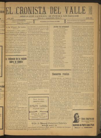 'El Cronista del Valle' - Época 1ª Año XVII Número 830 - 1926 febrero 06