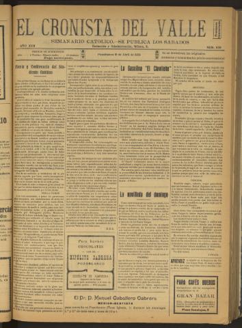 'El Cronista del Valle' - Época 1ª Año XVII Número 839 - 1926 abril 10