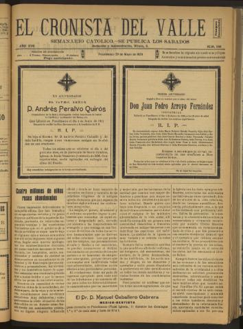 'El Cronista del Valle' - Época 1ª Año XVII Número 846 - 1926 mayo 29