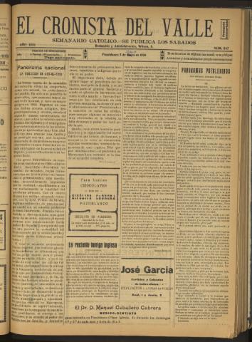 'El Cronista del Valle' - Época 1ª Año XVII Número 847 - 1926 junio 05