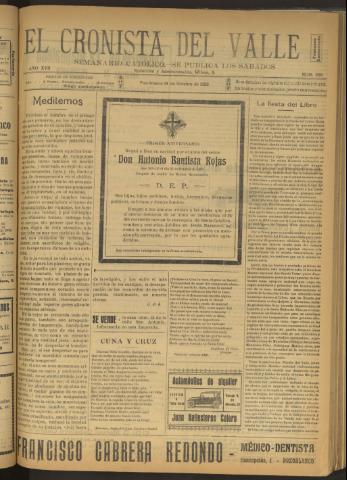 'El Cronista del Valle' - Época 1ª Año XVII Número 866 - 1926 octubre 16