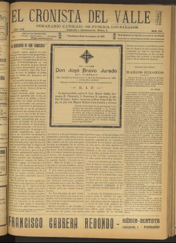 'El Cronista del Valle' - Época 1ª Año XVII Número 870 - 1926 noviembre 13