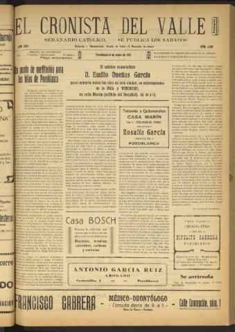 'El Cronista del Valle' - Época 1ª Año XXII Número 1108 - 1931 junio 06