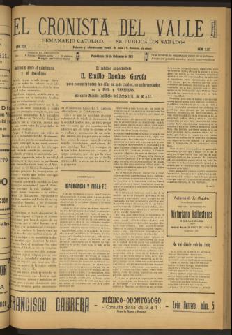 'El Cronista del Valle' - Época 1ª Año XXII Número 1137 - 1931 diciembre 26