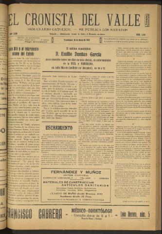 'El Cronista del Valle' - Época 1ª Año XXIII Número 1140 - 1932 enero 16
