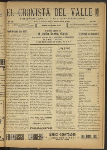 'El Cronista del Valle' - Época 1ª Año XXIII Número 1187 - 1932 diciembre 10