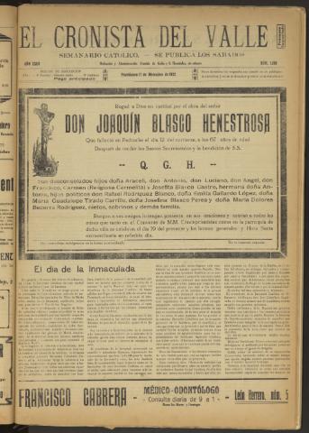 'El Cronista del Valle' - Época 1ª Año XXIII Número 1188 - 1932 diciembre 17