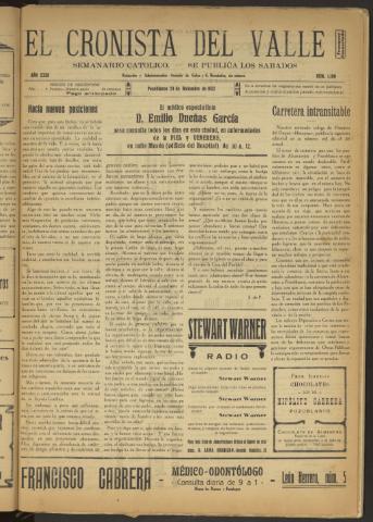 'El Cronista del Valle' - Época 1ª Año XXIII Número 1189 - 1932 diciembre 24