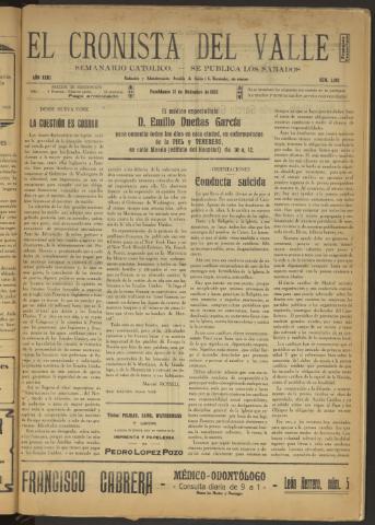 'El Cronista del Valle' - Época 1ª Año XXIII Número 1190 - 1932 diciembre 31