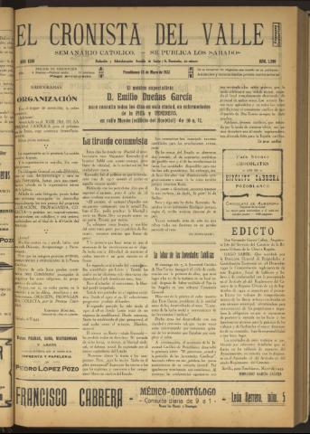 'El Cronista del Valle' - Época 1ª Año XXIV Número 1209 - 1933 mayo 13