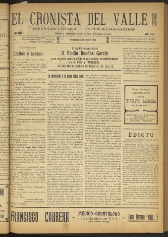 'El Cronista del Valle' - Época 1ª Año XXIV Número 1214 - 1933 junio 17