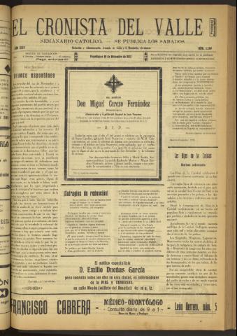 'El Cronista del Valle' - Época 1ª Año XXIV Número 1240 - 1933 diciembre 16