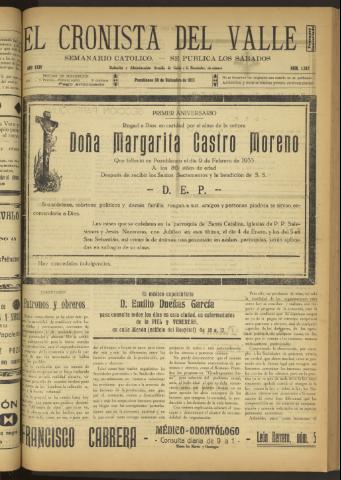 'El Cronista del Valle' - Época 1ª Año XXIV Número 1242 - 1933 diciembre 30