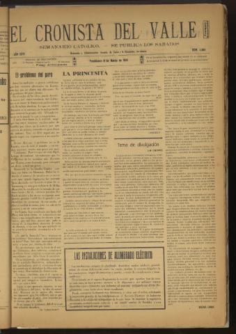 'El Cronista del Valle' - Época 1ª Año XXVI Número 1305 - 1935 marzo 16
