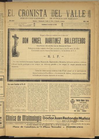 'El Cronista del Valle' - Época 1ª Año XXVII Número 1348 - 1936 enero 11