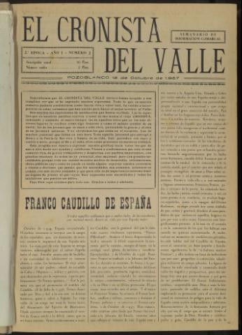 'El Cronista del Valle' - Época 2ª Año I Número 2 - 1957 octubre 12