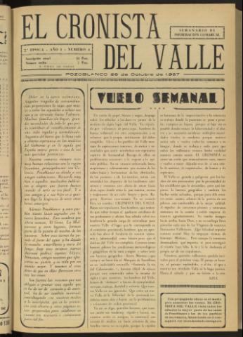 'El Cronista del Valle' - Época 2ª Año I Número 4 - 1957 octubre 26
