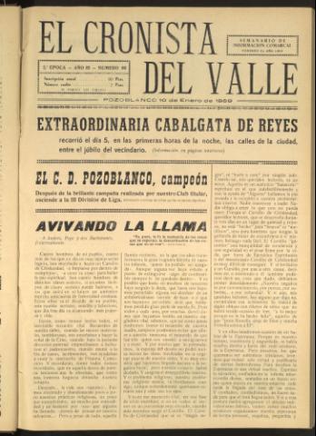 'El Cronista del Valle' - Época 2ª Año III Número 66 - 1959 enero 10