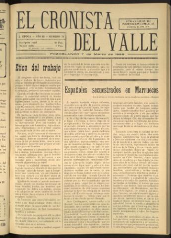 'El Cronista del Valle' - Época 2ª Año III Número 74 - 1959 marzo 07