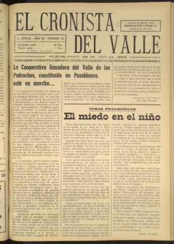 'El Cronista del Valle' - Época 2ª Año III Número 81 - 1959 abril 25