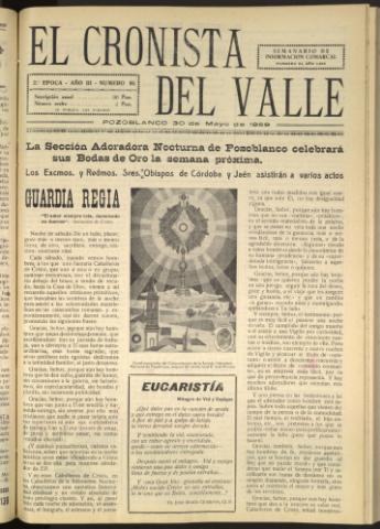'El Cronista del Valle' - Época 2ª Año III Número 86 - 1959 mayo 30