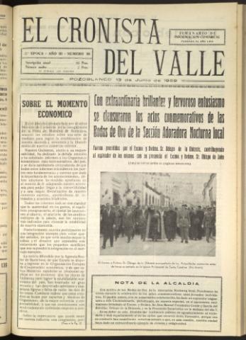 'El Cronista del Valle' - Época 2ª Año III Número 88 - 1959 junio 13