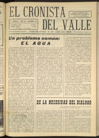 'El Cronista del Valle' - Época 2ª Año III Número 91 - 1959 julio 04