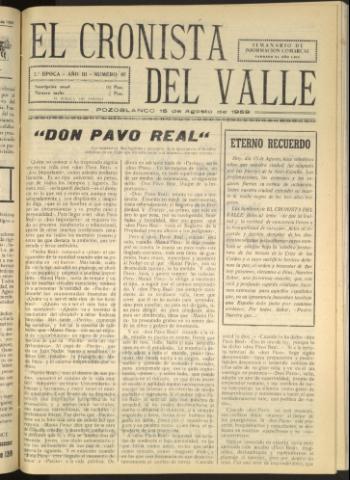 'El Cronista del Valle' - Época 2ª Año III Número 97 - 1959 agosto 15