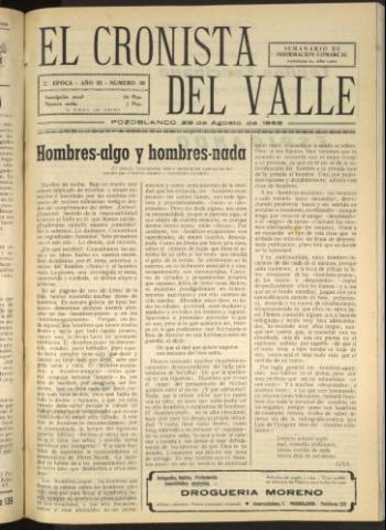 'El Cronista del Valle' - Época 2ª Año III Número 99 - 1959 agosto 29