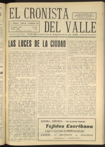 'El Cronista del Valle' - Época 2ª Año III Número 100 - 1959 septiembre 05