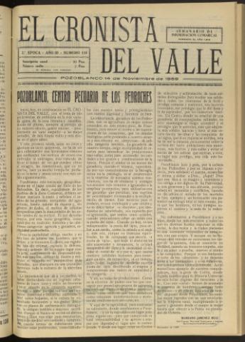 'El Cronista del Valle' - Época 2ª Año III Número 110 - 1959 noviembre 14